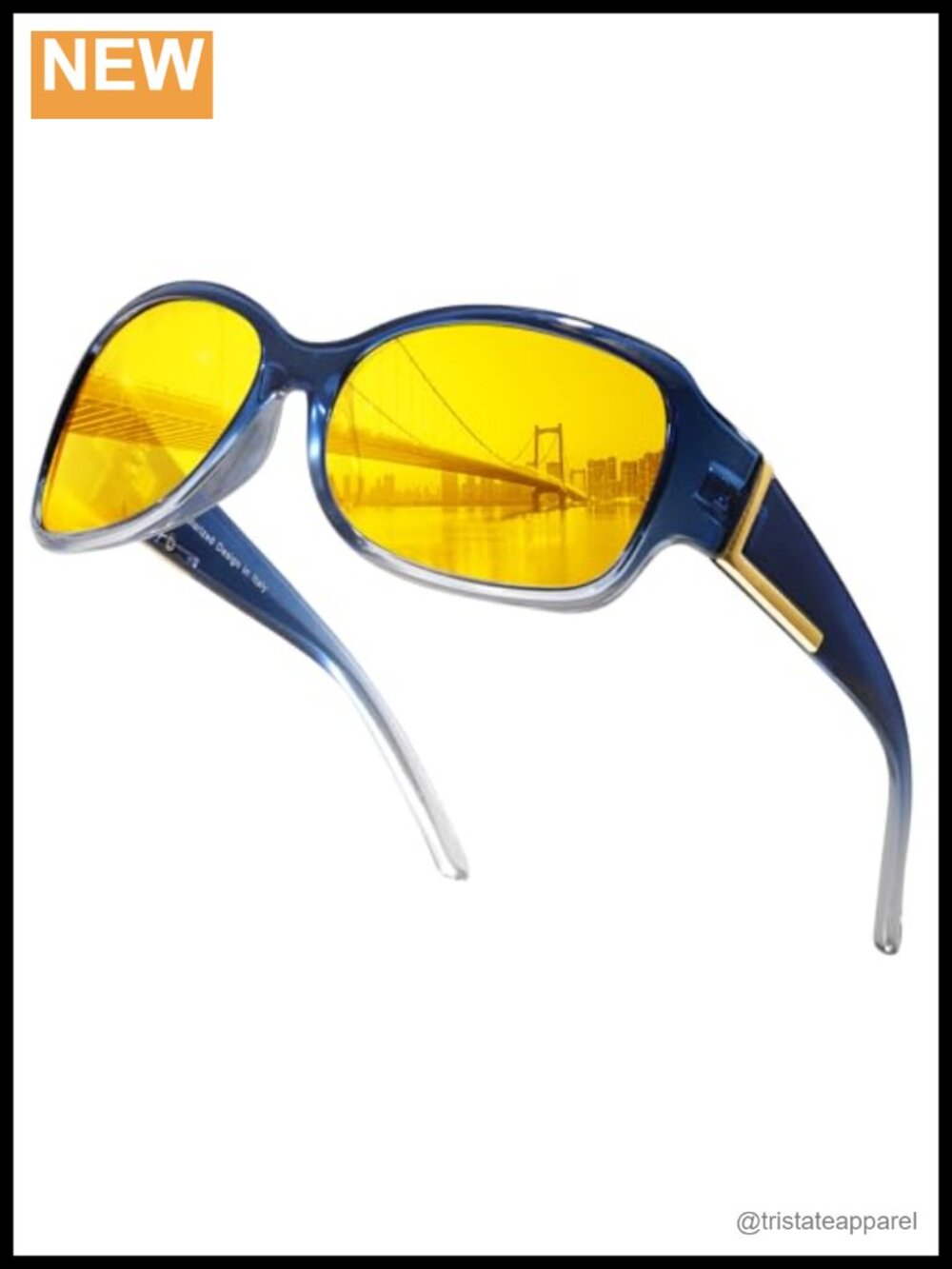 Night Driving Glasses Anti Glare Polarized Wrap Around Night Vision Eyewear